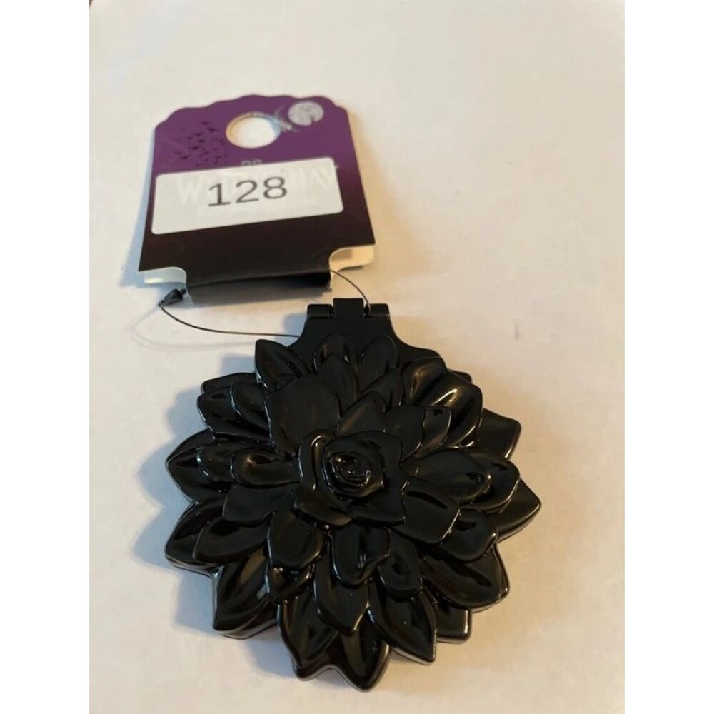 Wednesday Adam’s Black Flower Double pocket Mirror